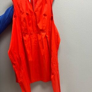 Lafayette 148 New York Red Trench Coat Bold Zip-Up Style